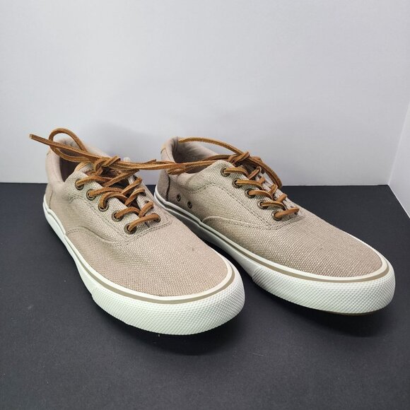 Sperry Top-Sider Striper CVO Hemp Taupe Sneaker Shoes Men's Size US 8.5 - Picture 1 of 9